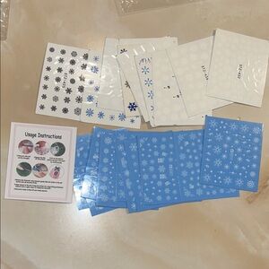 NIB 20pc snowflake tattoo Nail sticker sheets